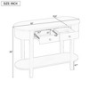 Elegant Retro Console Table with Curved Design, 2 Drawers & Open Shelf, Wooden Entryway Table for Living Room, Hallway & Entryway - 4 of 4