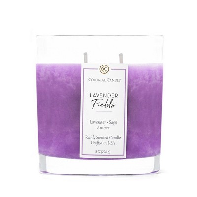 Lavender Fields Purple Scented Jar Candle with Amber and Sage, 8 oz