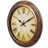 Clockswise 15.5 in Wall Clock Easy to Read Rustic Bronze Non-Ticking Large Roman Numerals Battery Operated Plastic Traditional Round - 3 of 4