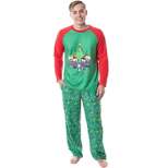 Peanuts Mens' Christmas Holiday Season Sing Along Sleep Pajama Set Green
