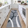Modern Area Rug Machine Washable Wavy Circles Design Rug Geometric Floor Carpet - 3 of 4