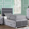Acme Furniture 81" Twin Bed Orchest Bed PU Gray : Contemporary Style, Storage Option, No Tools Assembly - 3 of 4