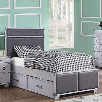 81"Twin Bed Orchest Bed Gray PU Gray - Acme Furniture