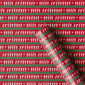 30" 50 sq ft Christmas Roll Wrap American Sign Language on Red - Wondershop™ - 1 of 3