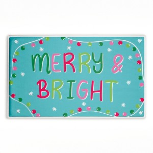 Stupell Industries Merry & Bright With Baubles Printed Plush Bath Mat And Bath Rug, Design By Emily Cromwell, 18"X30" - 1 of 4