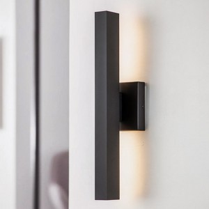 Rennnsan Sovrinth 17"H Hardwired Rectangle Aluminum Modern LED Dimmable Outdoor Wall Sconce in Black - 1 of 4