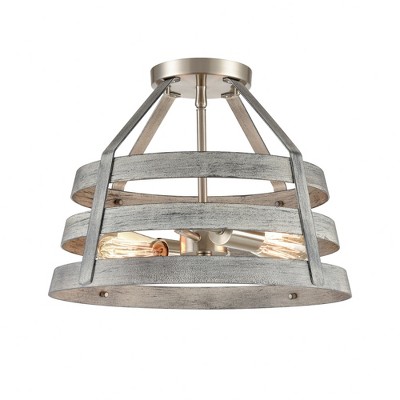 Elk Home Brigantine 2 - Light Semi-Flush Mount in  Weathered Driftwood