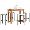 vidaXL Patio Bar Set Outdoor Garden Furniture Solid Wood Acacia and Poly Rattan - Black 4 Piece - 2 of 4