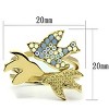 Slickblue Gold Ion Plated Brass Ring with Vibrant Multicolor Crystals - Eye-Catching Women's Jewelry, Size 5-10 - 3 of 4