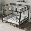 Black Full XL Over Queen Metal Bunk Bed with Ladder and Slats Support for Adults Teens - 2 of 4