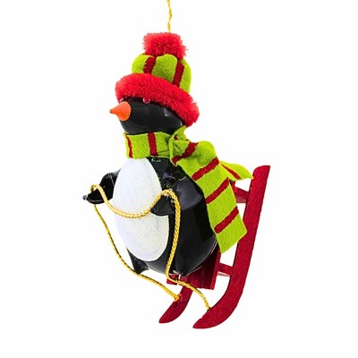 Italian Ornaments 4.0 Inch North Pole Sled Run Italian Winter Bird Tree Ornaments