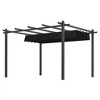 Outsunny Outdoor Retractable Pergola, Heavy Duty Wood Grain Aluminum with Weather Resistant Fabric Sun Shade Canopy, Patio Shelter - 4 of 4