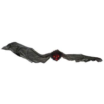Northlight 30" Hanging Halloween Bat Decoration with Lighted Red Eyes