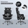 Costway Office Desk Chair Big and Tall Executive Office Chair with Footrest Lumbar Support Black/Grey/White - image 3 of 4