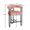 Height Bar Stools Set Of 2,Boasting Curved Wishbone Frame Streamlined Silhouette Armrest Counter Stool with Three Legs-Cuddlewood - 4 of 4