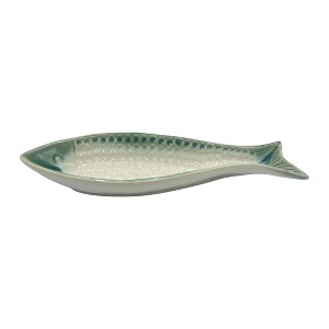 Transpac Ceramic Fish Plate Home Decorations Spring - 1 of 1