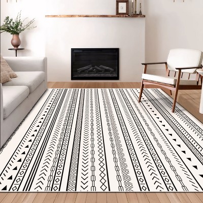 TOBILI Rug for Living Room Area Rug 5x7, Modern Non-Slip Floor Carpet, Soft Machine Washable Rugs,Large Rugs for Bedroom,white