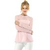 INSPIRE CHIC Women's Elegant Lace Sleeve Scalloped Trim Summer Casual Chiffon Blouse - 3 of 4