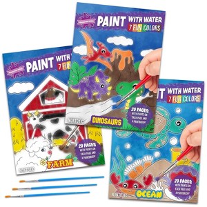 Imagination Works Paint with Water Books for Kids, 3 Pack, Dinosaurs, Farm Animals & Under the Sea - 1 of 4