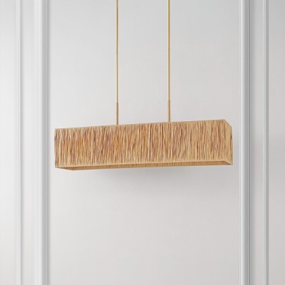Amangiri Natural and Gold 5-Light LED Pendant with Brass Accents