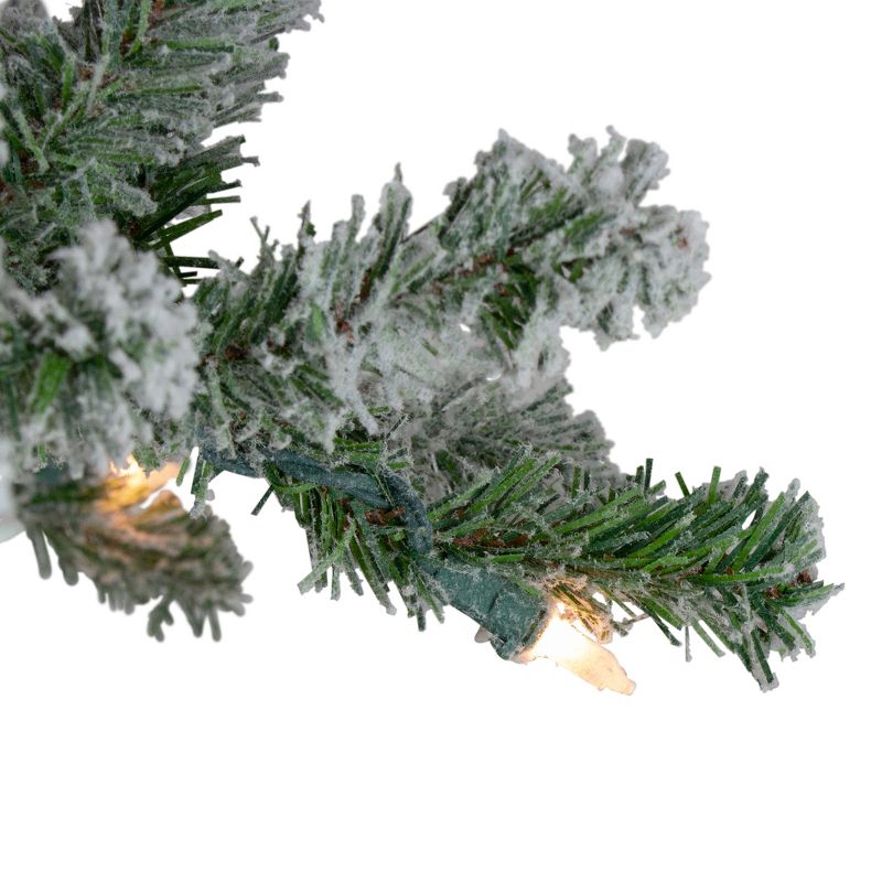 Northlight 6' Pre-Lit Flocked Alpine Artificial Christmas Tree, Clear Lights, 3 of 8