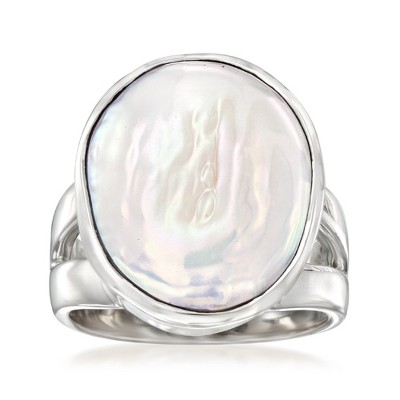 Ross-Simons 16.5-17.5mm Cultured Biwa Pearl Ring in Sterling Silver