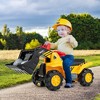 Costway Kids Ride on Excavator with Realistic Sound Effects Big Bucket 3 Toy Stones Helmet - 2 of 4