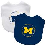 Baby Fanatic Officially Licensed Unisex Baby Bibs 2 Pack - NCAA Michigan Wolverines