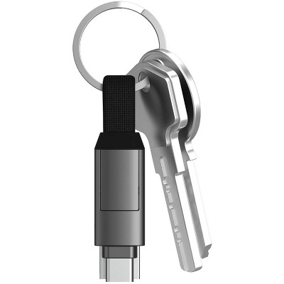 inCharge 6 - The Six-in-One Swiss Army Knife of Cables, Portable Keyring USB/USB-C/Micro USB/Lightning Cable for All of Your Devices (Mercury Grey)