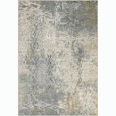 Modern Washable Abstract Area Rug - Non-Slip Geometric Pattern for Living Room, Bedroom, Nursery or Dining Room
