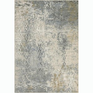Modern Washable Abstract Area Rug - Non-Slip Geometric Pattern for Living Room, Bedroom, Nursery or Dining Room - 1 of 4