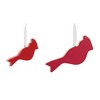 Glass Cardinal Bird Ornaments – Set of 6 – 5.5" & 8" Red and Brown Christmas Decorations By Melrose - 2 of 3