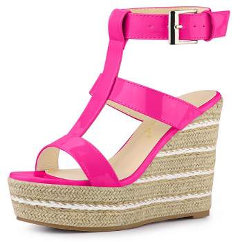 Allegra K Women's Espadrille Strappy Platform Wedges Sandals