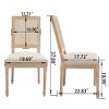 Dining Chair Set of 2 French Country with Square Back & Carved Solid Wood Frame for Dining Room Living Room Kitchen-Baofuwish - 4 of 4