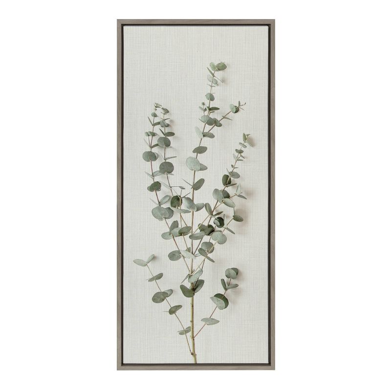 18&#34; x 40&#34; Sylvie Eucalyptus Botanical I by The Creative Bunch Studio Framed Wall Canvas Gray - Kate &#38; Laurel All Things Decor, 1 of 8