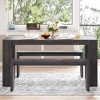 3-Piece Dining Set with Rectangular Table and 2 Benches - 3 of 4