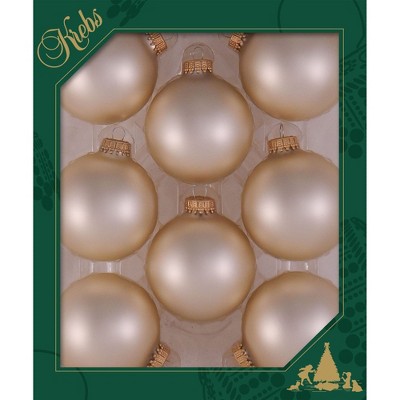 Christmas by Krebs 8ct Oyster Matte Glass Christmas Ball Ornaments 2.5" (67mm)