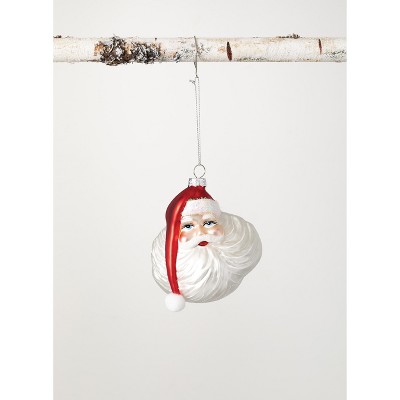 Sullivans Santa Face Glass Ornament 4.25"H Multicolored