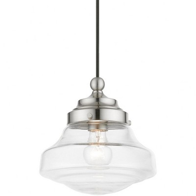 Avondale Brushed Nickel Mini Pendant with Clear Glass Shade
