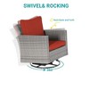 Sonkuki 3-Piece Patio Chair Set Swivel Rocking Chair Set Side Table Suiting Backyard, Poolside and Patio - 4 of 4