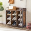 3 in 1 Entryway Coat Rack and Storage Organizer with Shoe Rack 7 Hooks and Hanging Rod Perfect for Hallway or Entryway - 2 of 4
