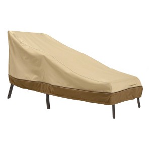 Classic Accessories Veranda Water-Resistant Patio Chaise Lounge 1pc Furniture Cover Beige - 1 of 4