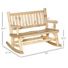 Syemin Patio Accent Chairs, Wooden Park Loveseat, All-Weather Design, Suitable for Lawn, Garden and Porch, Brown, 44" * 37.75" * 36.5" - 4 of 4