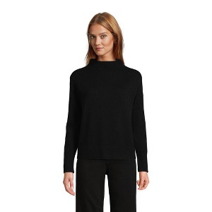 Lands' End Women's Cashmere Funnel Neck Sweater - 1 of 4