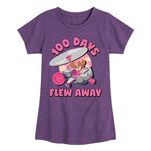Girls' - Paw Patrol - Skye 100 Days Flew Away Fitted Short Sleeve Graphic T-Shirt - 1 of 4
