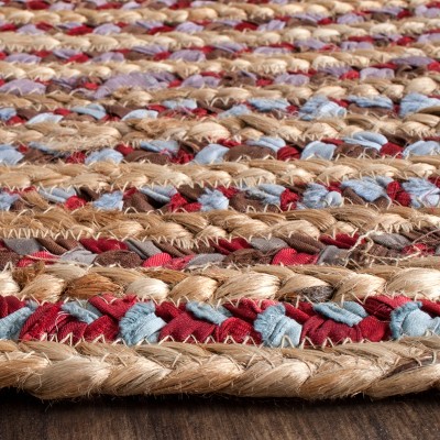 Handmade Multicolor Jute Oval Rug 6' x 9'