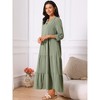 INSPIRE CHIC Women's 3/4 Sleeve V Neck Tiered Maxi Casual Dress with Pockets - 2 of 4