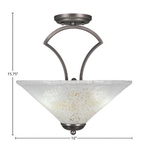 Toltec Lighting Zilo 3 - Light Flush Mount in  Graphite with 16" Gold Ice Shade - 1 of 1