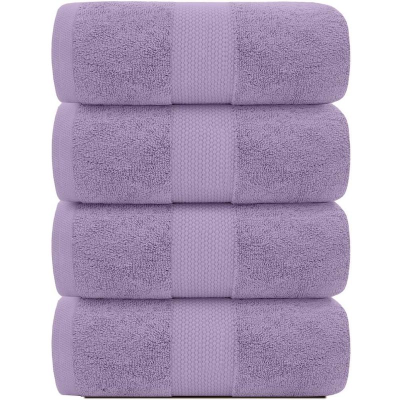 White Classic Luxury 100% Cotton Bath Towels Set of 4 - 27x54", 2 of 6