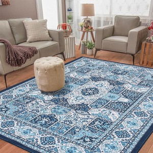 Washable Area Rugs for Living Room, Machine Washable Floor Carpet for Bedroom, Vintage - 1 of 4